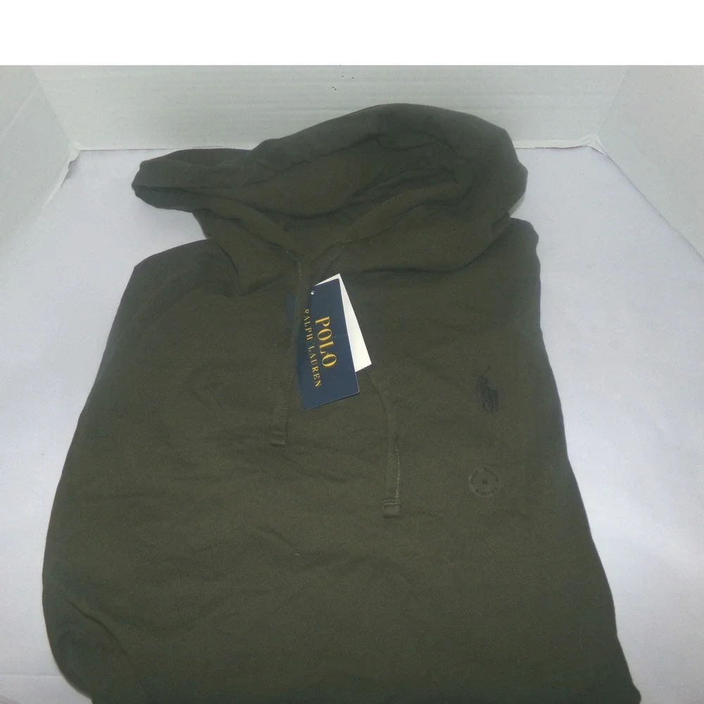 Polo Ralph Lauren Mens SZ MED Hooded T-Shirt Dark DEEP Green Logo